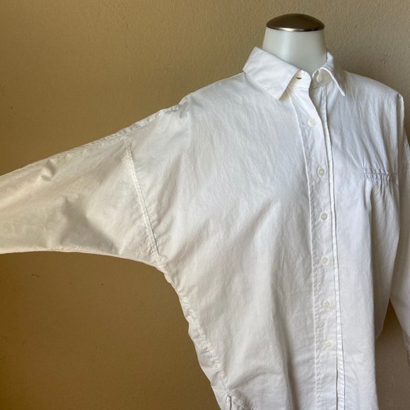 Me You Women Dolman Sleeves White Casual Button Front Shirt Sz: Small High Low - Picture 8 of 12